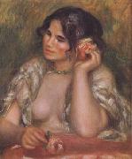 Pierre Renoir The Toilette Woman Combing Her Hair (mk06) oil painting on canvas
